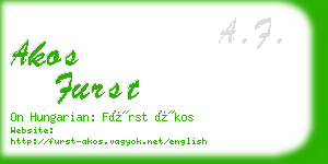 akos furst business card